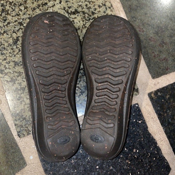 UGG Shoes Bettey Black Suede Shearling Clogs Fur Slip On Mules Size 7 - Picture 6 of 6